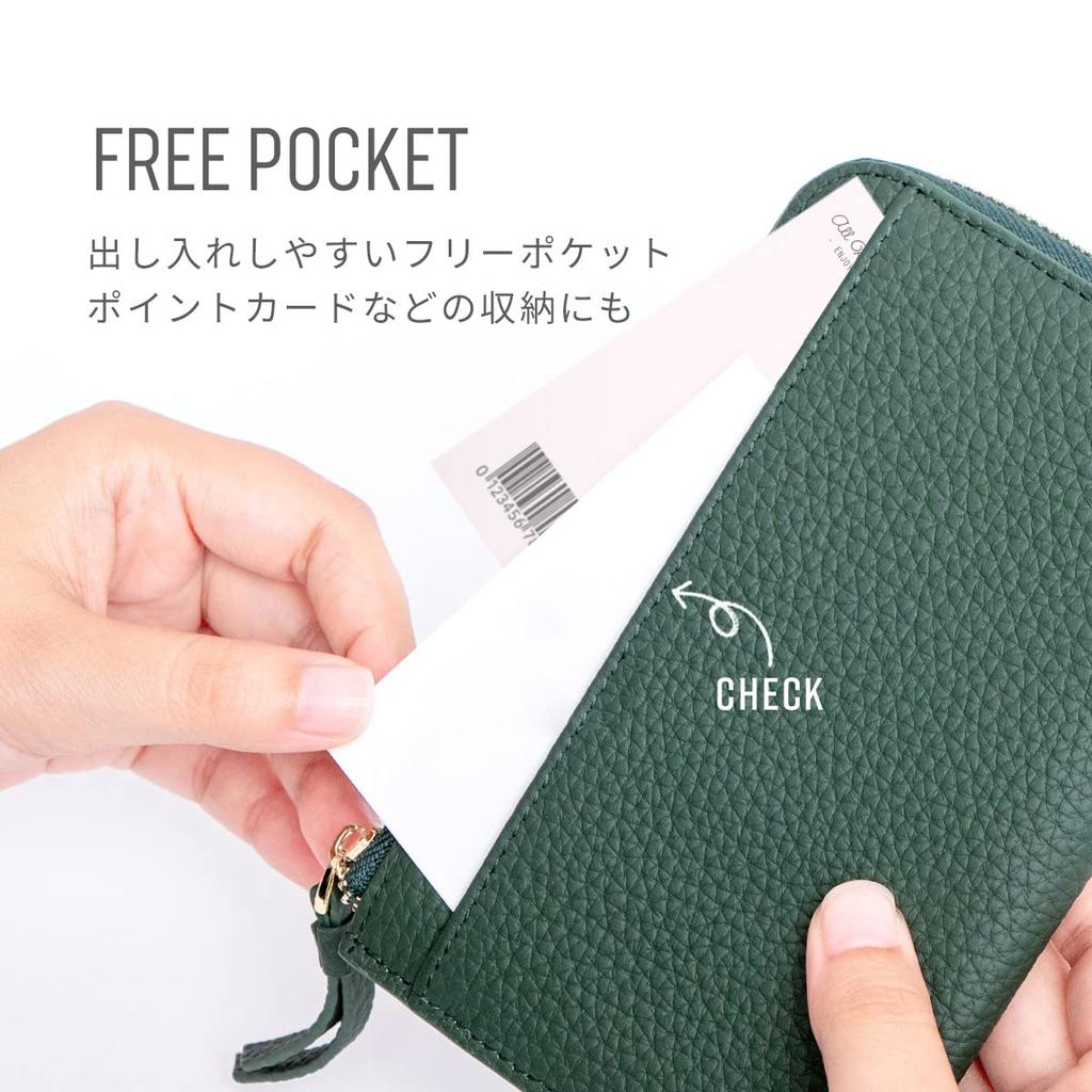 [RafiCaro] Mini Wallet, Slightly Larger, Middle Wallet, L-Shaped Zipper, Women's Wallet, Back Pocket, Genuine Leather, Large Capacity, Thin, Greige