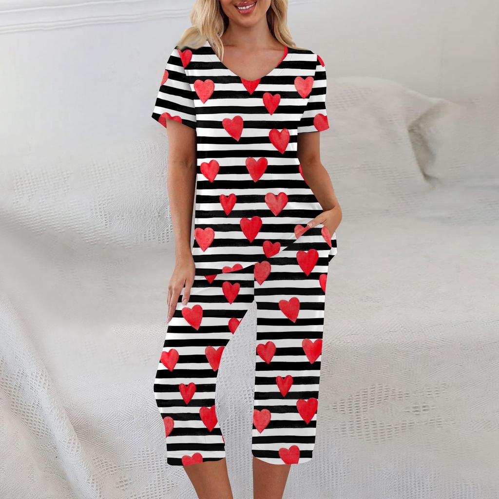 2 Piece Sets For Women Summer Short Sleeve Top And Pants With Pockets Workout Soft Sets