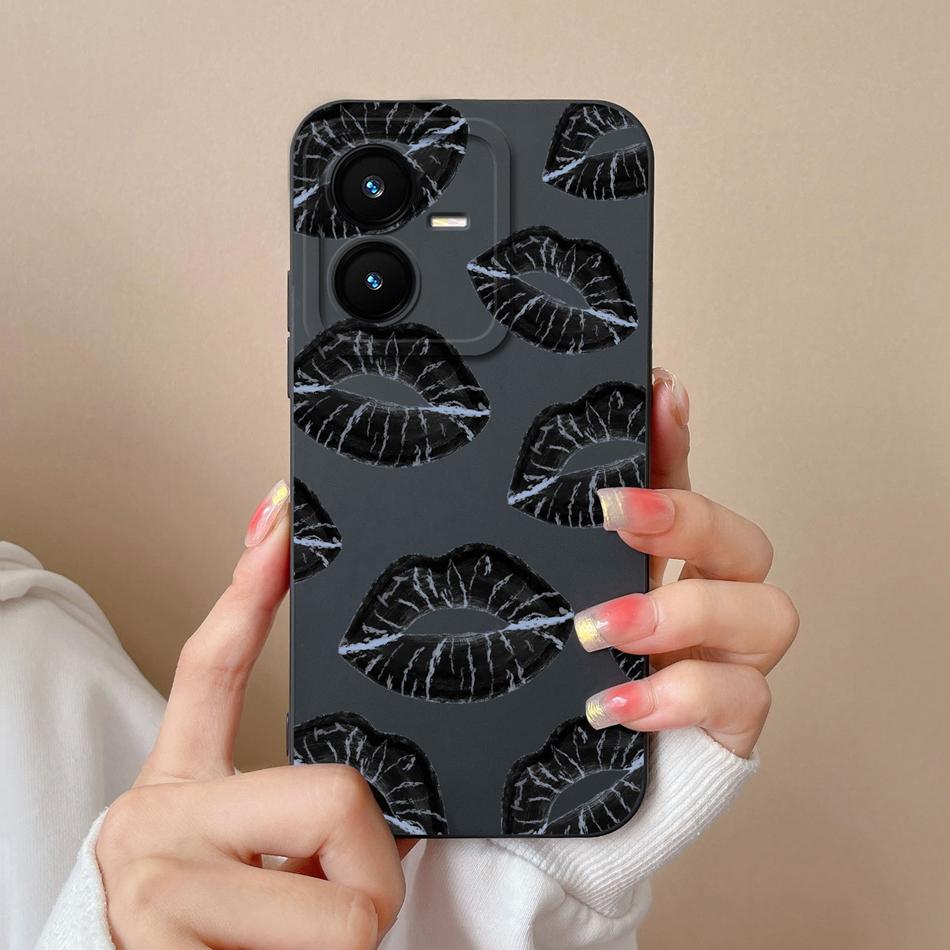 Case For Vivo Y22 Y22S Cover Camera Lens Protector For Vivo Y 22 Soft Liquid Silicone Cartoon Phone Back Covers For Women Man