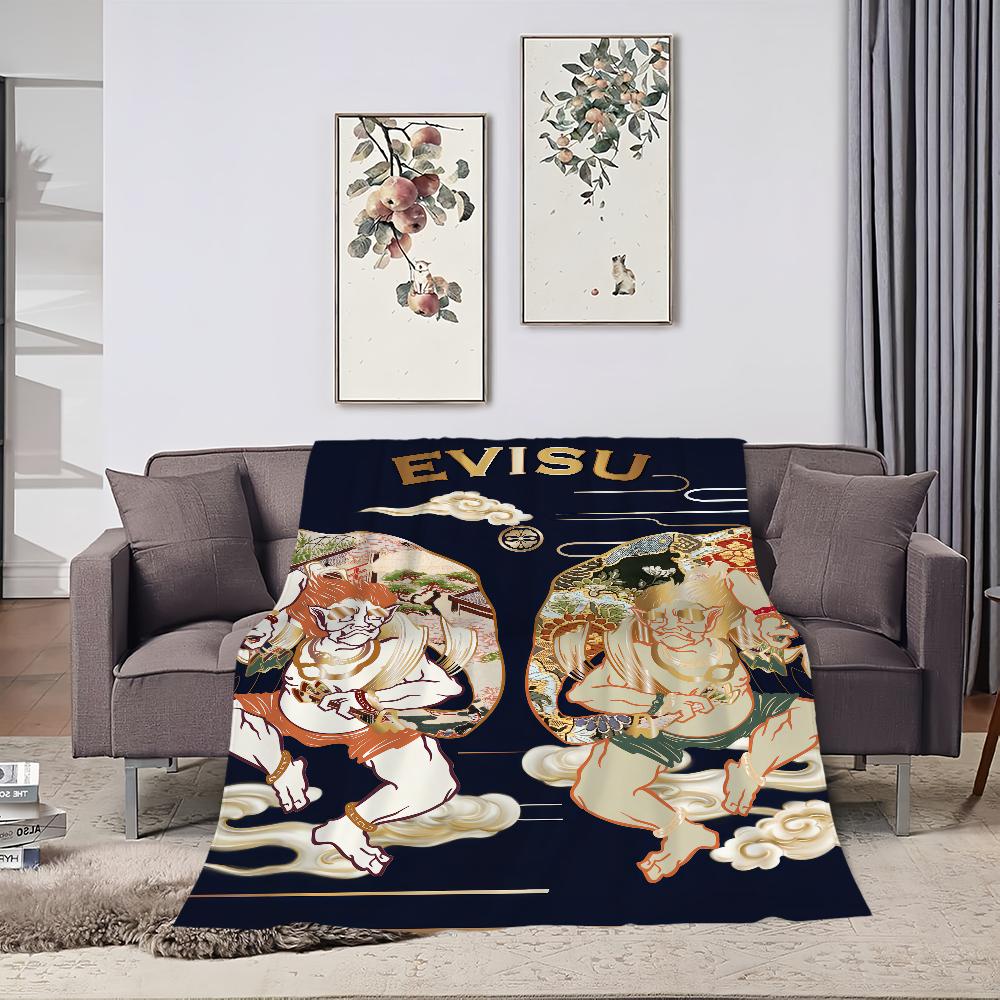 Fashion Blanket Brand Plush Nap Sofa rug for Living Room E-Evisu-s Warm Office Bedroom Birthday Home Travel Kid Gifts