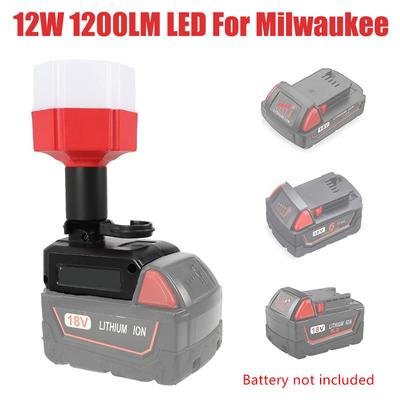 12W LED Work Light For Milwaukee M18 14.4V-18V Li-ion Battery Portable Table Lamp 1200LM Work Light Adapter Tool Reading Night Light Home Office