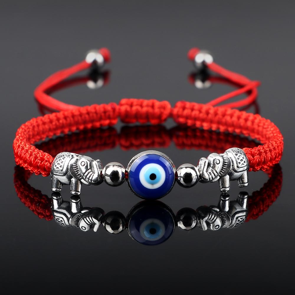 New Red Nylon Thread Evil Eye Braided Bracelet for Women Men Vintage Butterfly Elephant Couple Jewelry Gift