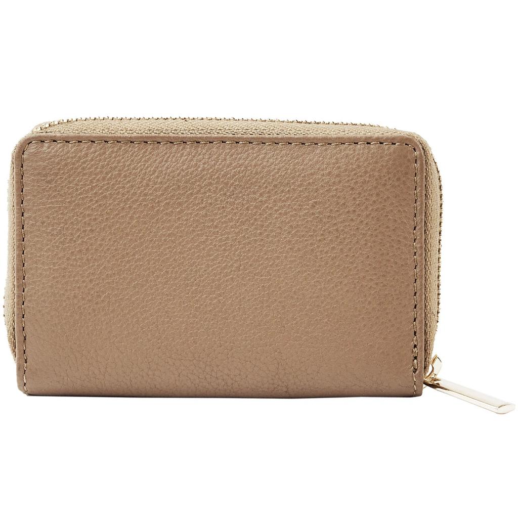 Wings Small Women' Genuine Leather Zippered Wallet Beige