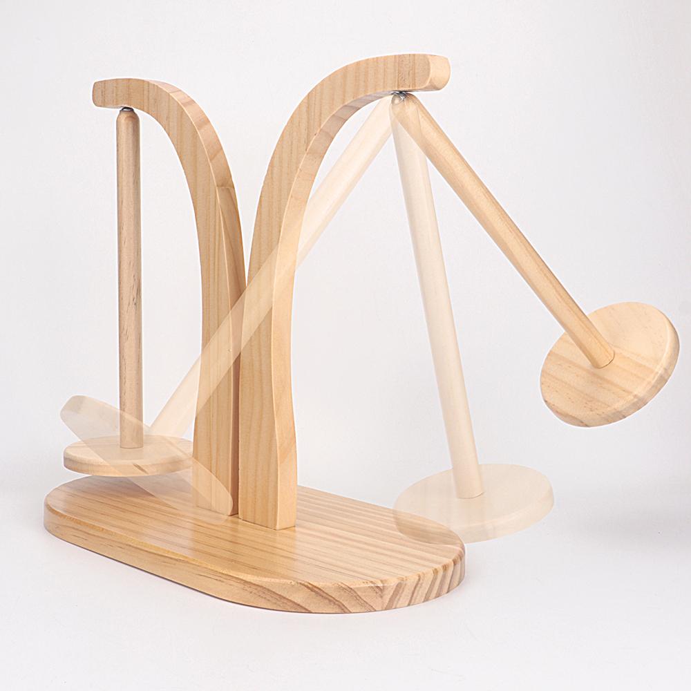 1pc Rotatable Yarn Spool Stand Holder- Hand Yarn Spinding Winder, Double Roller Yarn Rack Stand, DIY Crochet Yarn Wooden Tool