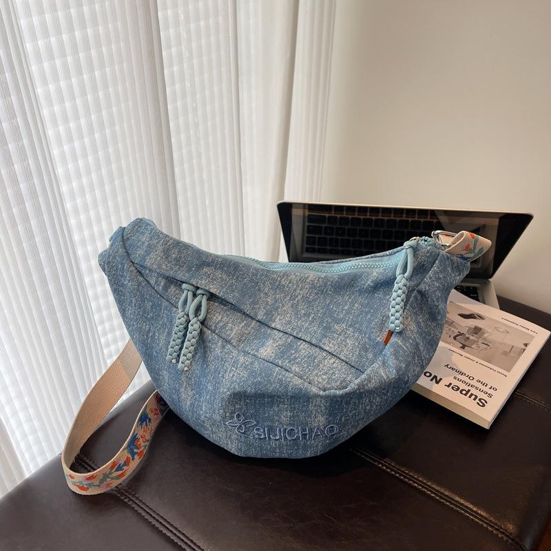 

Повседневная Нишевая Сумка Под Мышку Женская Модная Одноплечевая Сумка для Поездок на Работу Большая Вместимость Универсальная Сумка-Мессенджер Пельмень синий