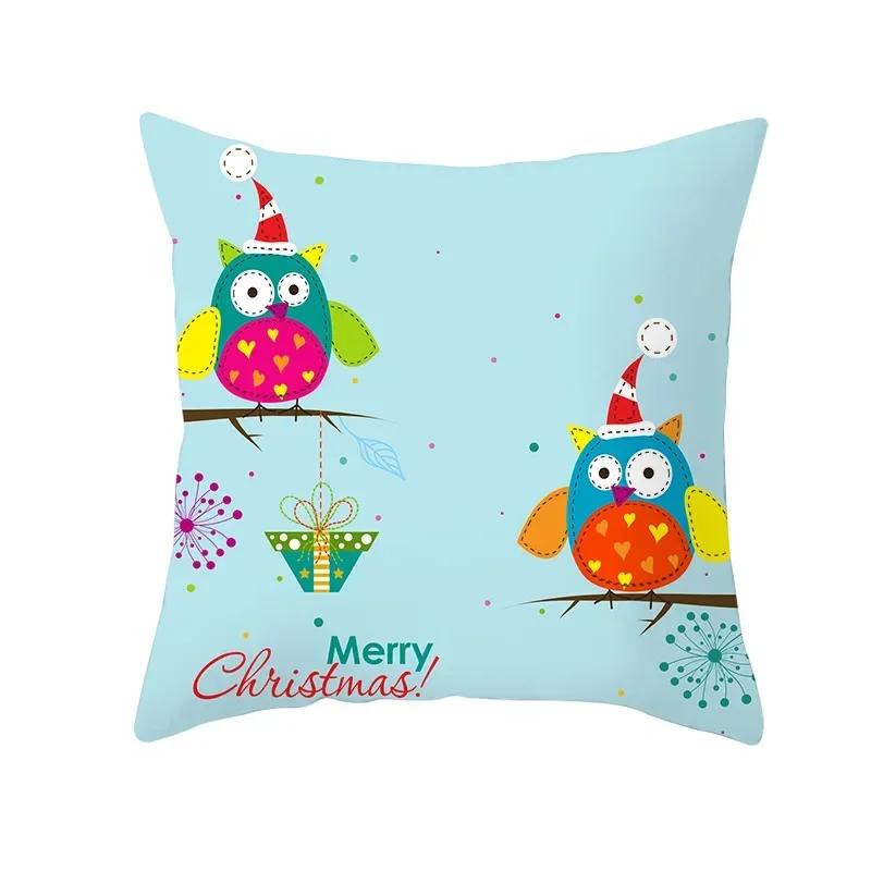 Polyester Fiber Green Series Christmas 2024 Pillow Cover Sofa Cushion Home Decorative Pillows Cover