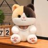 4 Size Happy Pet Kitten Plush Toys Cozy Fluffy Cartoon Baby Bib Kitten Doll Lovely Keychain Bags Hanging Decor Birthday Gift