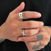 Bague Ouverte Argentée Punk Quatre Étoiles pour Femmes Hommes Mode Hip Hop Métal Géométrique Creuse Bague de Doigt Bijoux Accessoires Y2K