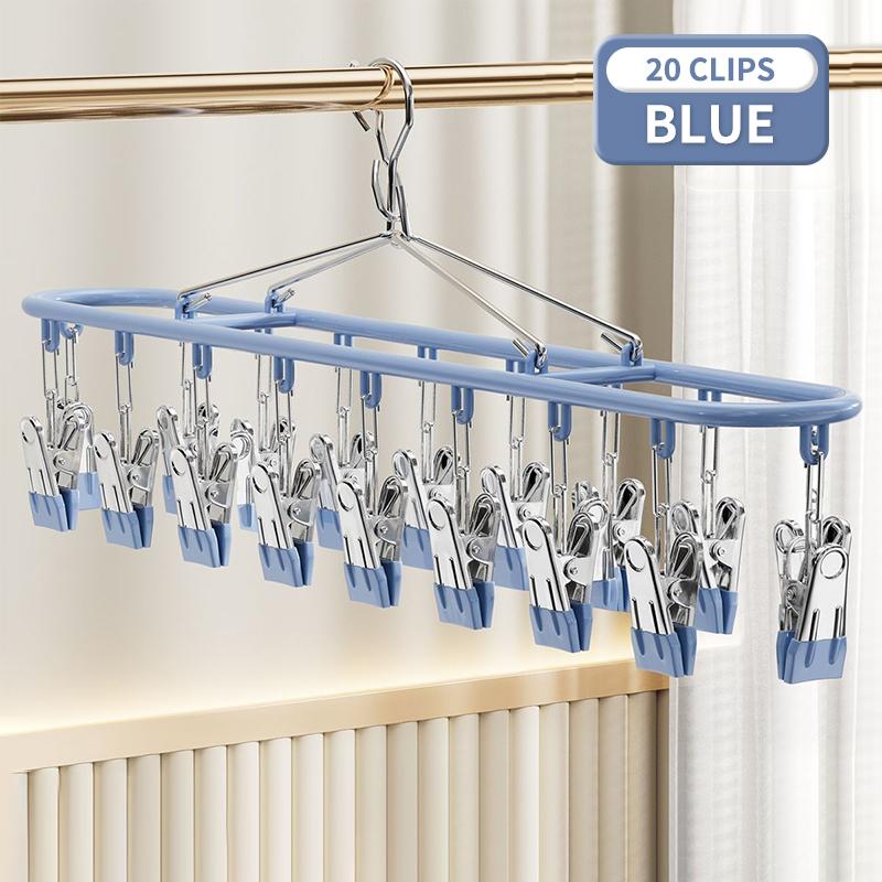 Edelstahl Kleiderständer Sockenhalter Mit 20 Clips Winddicht Multi Clip Wäscheständer Für Unterwäsche Socken Balkon Aufbewahrungsständer