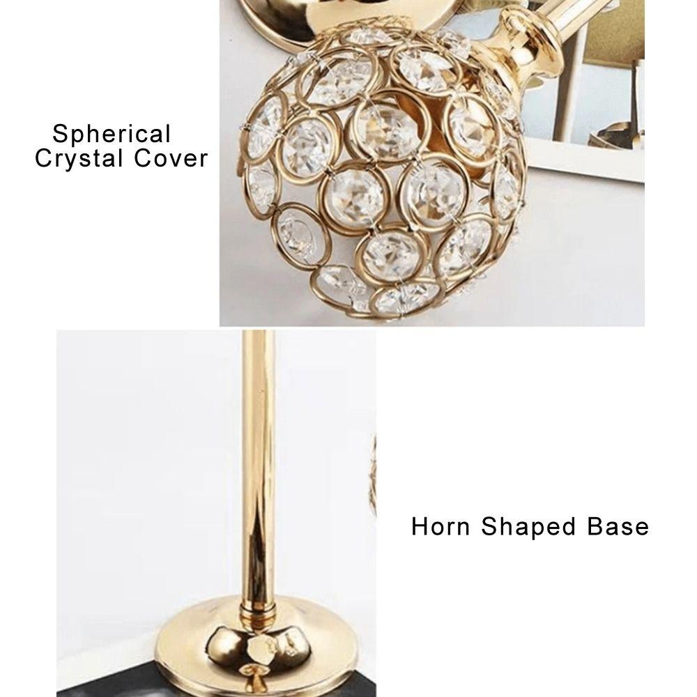 Mini Crystal Candlestick Metal Craft Candelabra Golden Crystal Bowl Candle Holders  Home Wedding