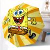 1pc SpongeBob SquarePants Automatic Folding Umbrella - Portable 3-Fold Design, 8-Bone Iron Frame Outdoor Umbrella, Ideal Gift for Fans, Travelers