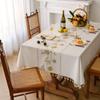 Embroidered Waterproof Linen Tablecloth Rectangle Elegant Dining Table Cover Tea Table Cloth