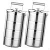 2x Stainless Steel Thermal Insulated Stackable Lunch