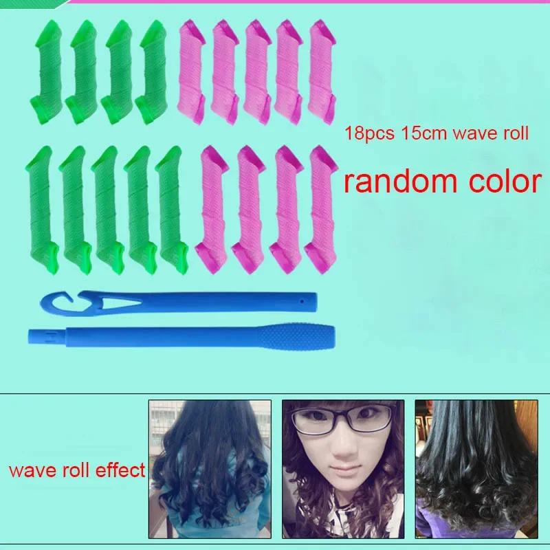 12/18/10pcs Hair Curler Rollers Women Spiral Curls Heatless with 2 pcs Hooks DIY Not-Waveform Shape Rollers Spiral Round Curls