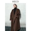 HECO Women's Simple Long Double-Faced Wool Coat
