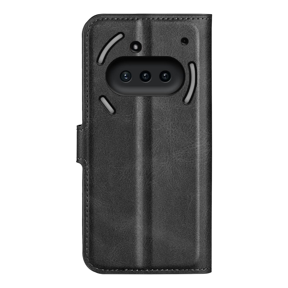 Für Nichts Telefon (3a) Ständerhülle Kratzfest Kalbsleder Textur Handyhülle