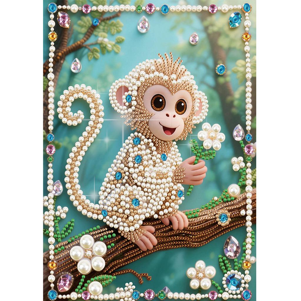 Animal Special Shaped DIY Partial Drill Pearl Gem Diamond Art Painting Kit Gift Art Craft Pearl Diamond Painting 11.81x15.75in