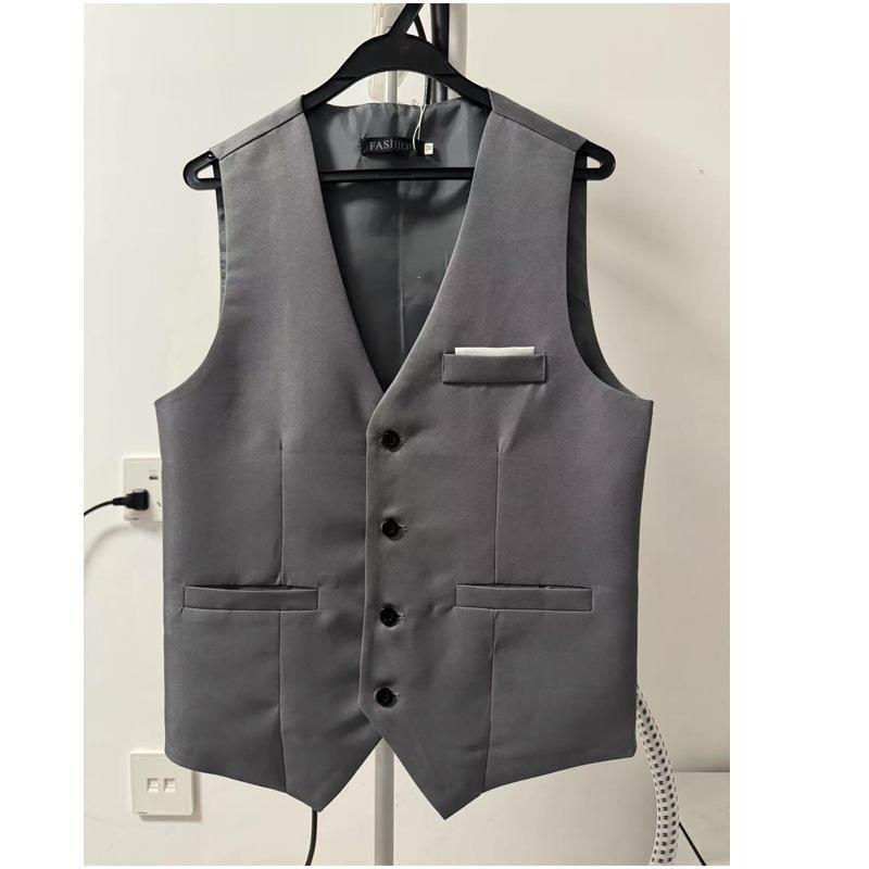 Men's Slim Fit Vest Gray Cotton
