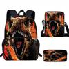 Kids Dinosaur Backpack Set Elementary School Oxford Fabric Ergonomic Back Support Breathable Lightweight 3-Piece Kit