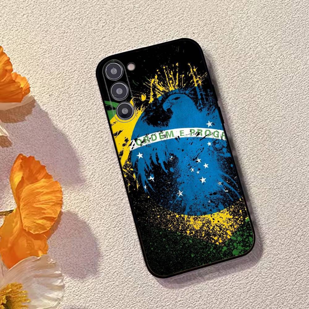 Brazil Flag Support Phone Case Black Silicone Soft For Samsung Galaxy A73,A72,A71,A70,A53,A52,A51