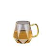 Qianxing Hexagonal Diamond Glass Tumbler Set with Colored Handles