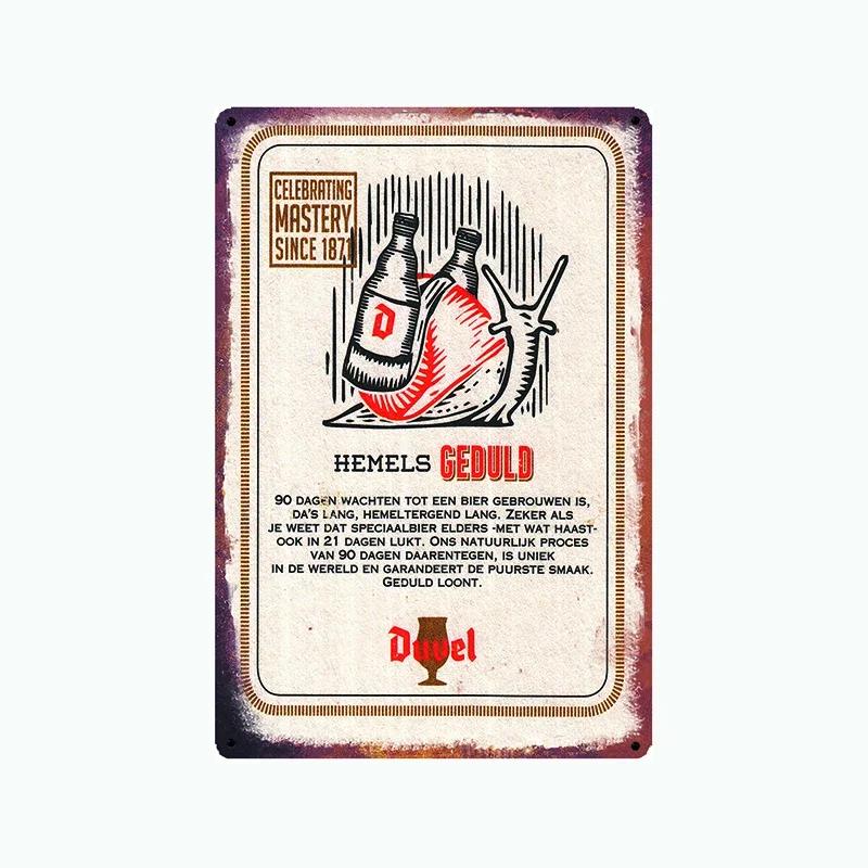 [Mike86] duvel belgium bier metall zinn zeichen wand plakette retro wein plakat malerei pub dekoration LTA-2032 20*30 cm