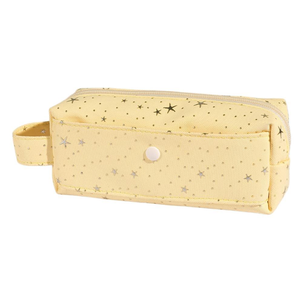 

Multi-layer Star Dots Pencil Case Handheld Cloth Stationery Bag Korean Style Pen Bag Student StyleB Yellow