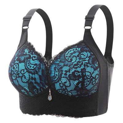 2024 Lace Floral Wire-Free Plus Size Bra with Sponge Cups