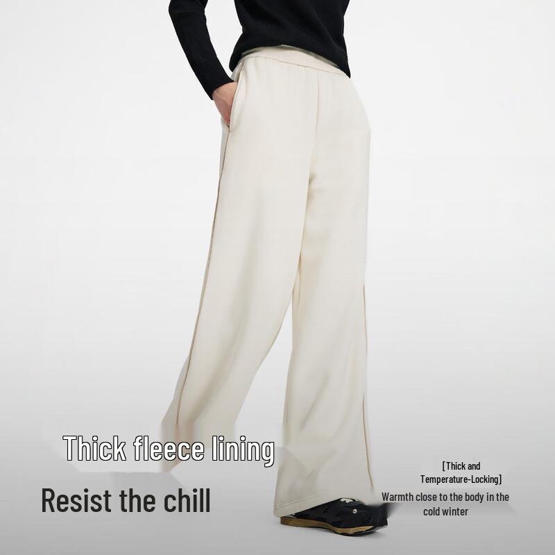 Navigare Women's Loose Straight-Leg Fleece-Lined Casual Pants
