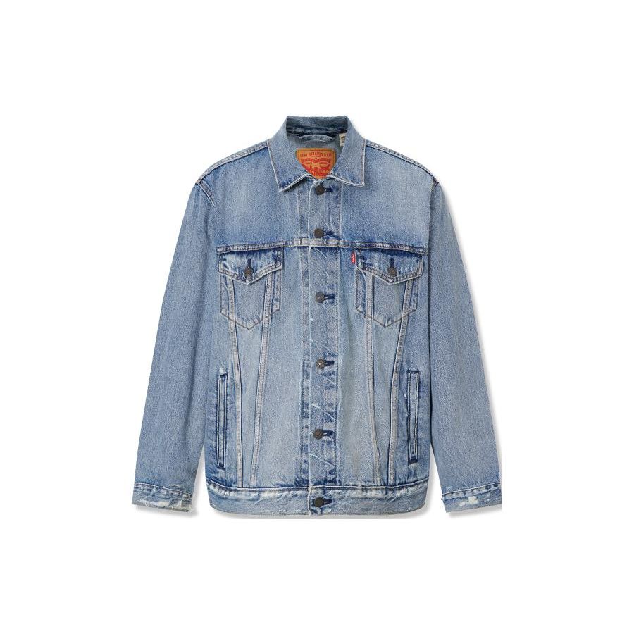 

Джинсовая куртка Levis однотонная с карманами мужская куртки Синий 72334-0631 S