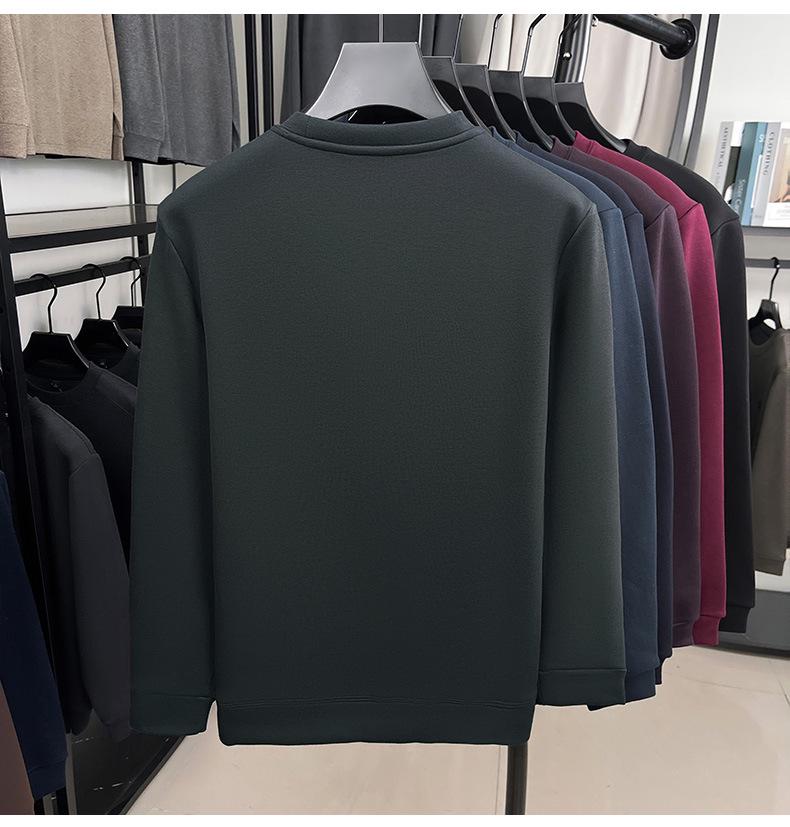 Hochwertiger Herren-Samt-Hoodie: Warme Rundhals-Strickware mit langen Ärmeln für den Winter