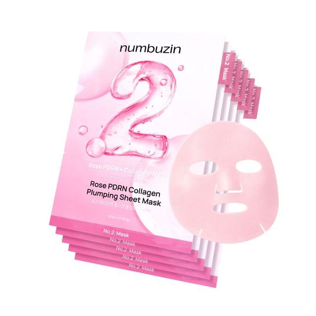 NUMBUZIN Маска-патч для лица с PDRN и коллагеном №2 Роза, набор 5 шт. 33ml x 5 sheets