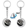 Heart-Shaped Rotating Piano Key Pendant Keychain with Gem and Musical Notes Ornament