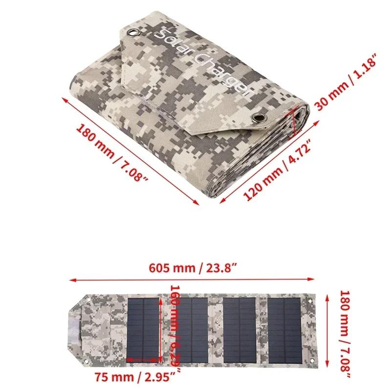 

Складная солнечная панель 60 Вт/80 Вт/100 Вт, USB 5 В, солнечная зарядка, портативный солнечный аккумулятор, Power Bank для кемпинга, походов на открытом воздухе + кабель
