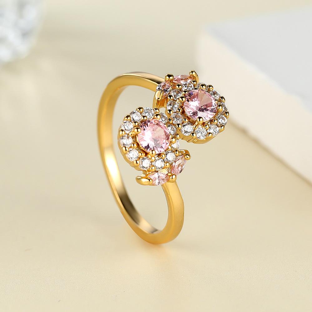 Silver Ring with Shiny Bling Garnet Ruby Flower Shaped Gemstone Adjustable Ring for Women Jewelry Christmas Gifts