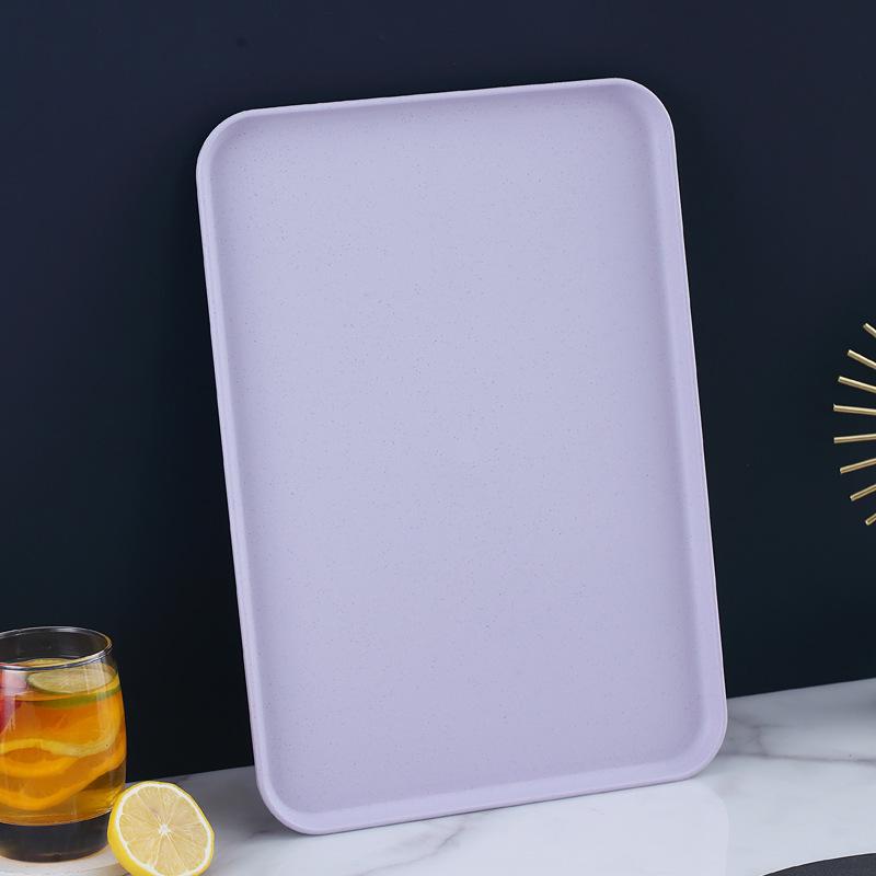 Wheat Straw Multifunctional Tray: Rectangular Tea Set, Fruit, or Puzzle Storage Solution