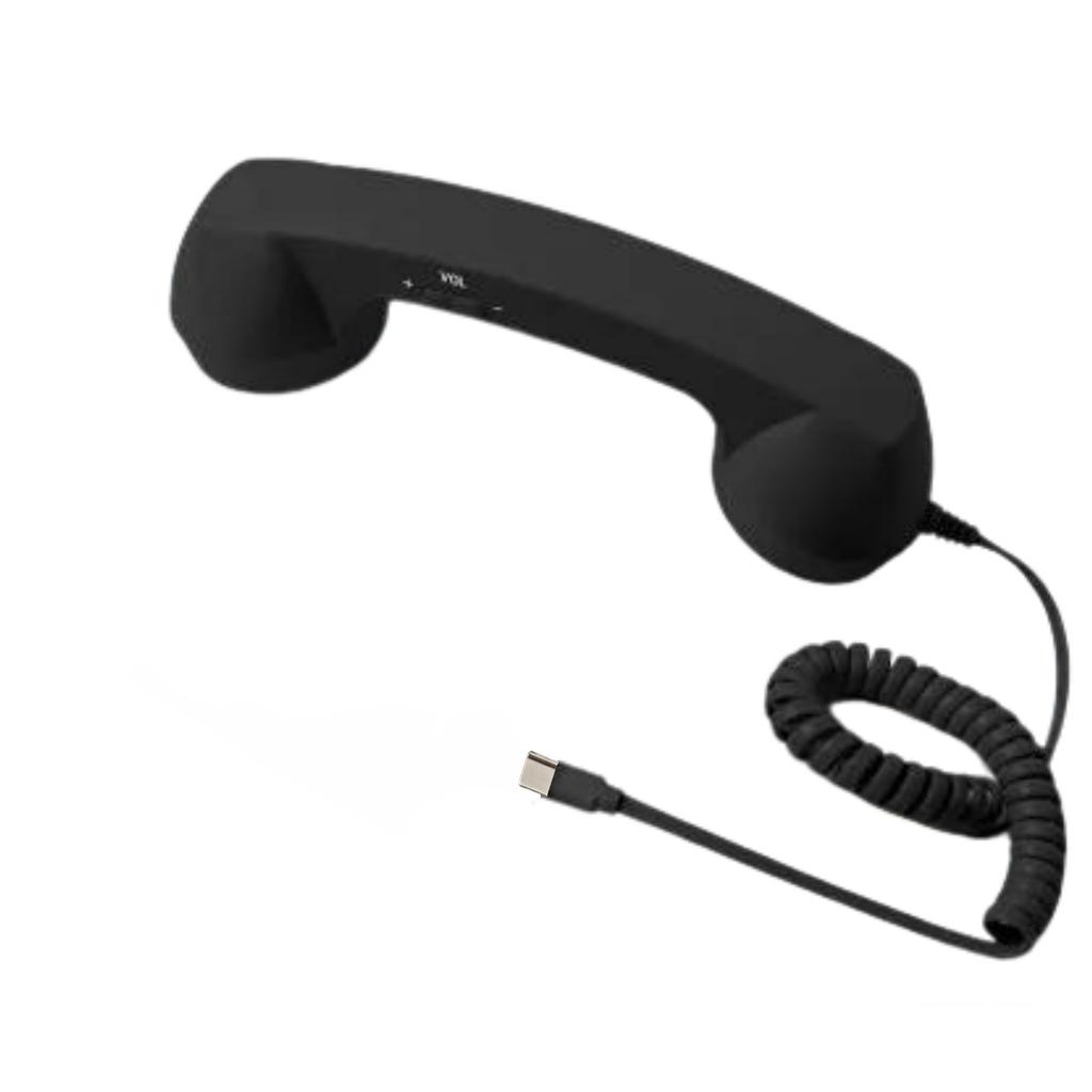 Type-C Retro Telephone Landline Handle Receiver, Bluetooth Telephone Handset For Mobile Phone, Vintage Wired Plug In Handhe 1m