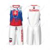 Slowakei Flagge Körnung Herren Basketball Set Shirt & Hose Ärmellos