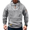 Men'S Sports  Leisure  Half Zipper  Multiple Pockets  Hooded Hood  Hoodie