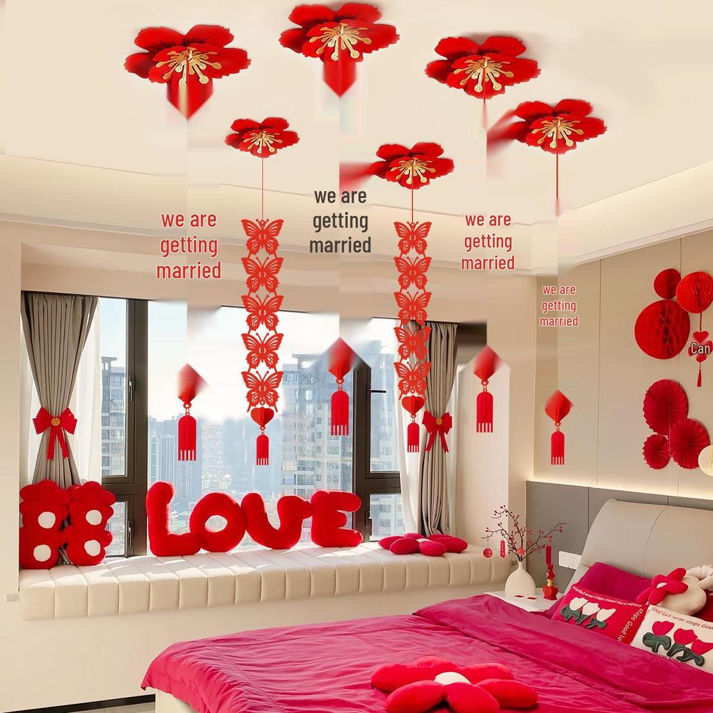 Wedding Ceiling & Bedroom Double Happiness Decorations Set