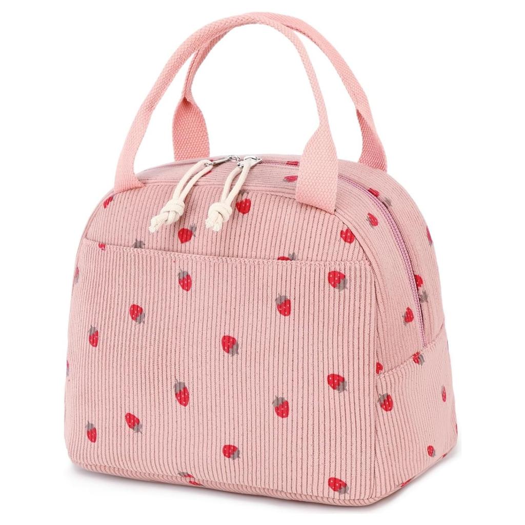 Large Capacity Lunch Bag, Insulated, Cute, Handy, Durable, Waterproof, Perfect for Commuting, School, and Cherry Blossom Viewing, with Zipper