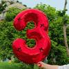 40 Inch Black Bow Decorated Red Digital Balloons 0-9 Numbers DIY Bow for Birthdays, Anniversaries, and New Year Decorations