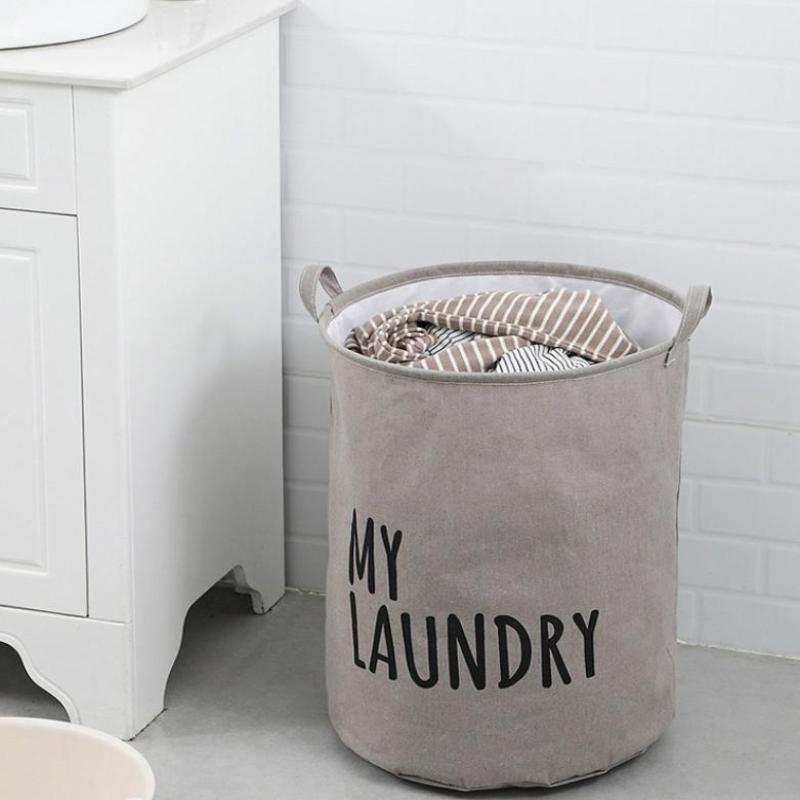 1Pc-Foldable Drawstring Laundry Large Capacity Waterproof Clothes Storage Basket For Home Bathroom Children'S Toy Organiz
