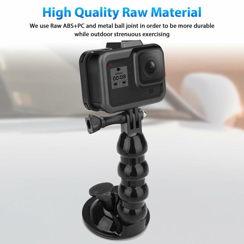 Car Suction Cup Mount Phone Holder Adjustable Angles Video Navigation Bracket Compatible For Gopro