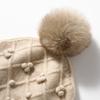 Cashmere Autumn and Winter New Women's Rhombus Beanie Outdoor Warm Rhombus Fur Ball Ear Protection Knitted Casual Hat