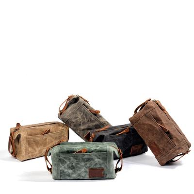 Women's and Men's Portable Waterproof Canvas Toiletry Travel Bag, Large Capacity