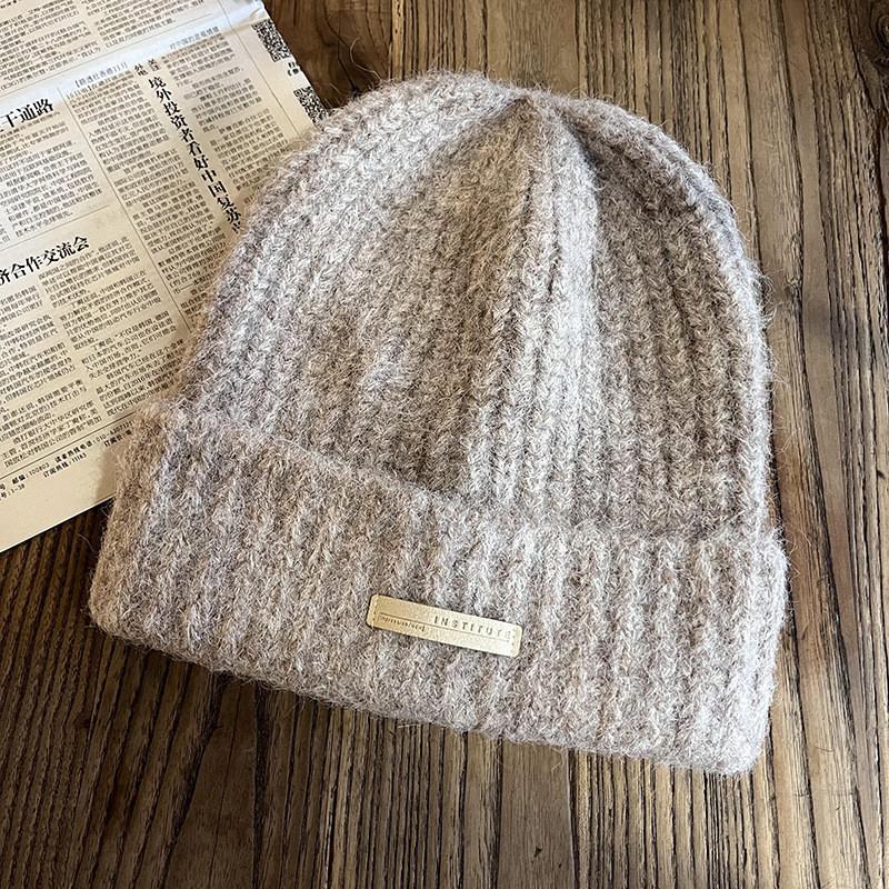 

Warm Hat Knit For Women With Solid Color Design For Casual Cold Season Wear Khaki