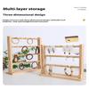 Wooden Jewelry Display Stand Necklace Bracelet Key Holder Hook Storage Rack Earring Pin Brooch Holder Stand Organizer