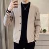 2024 Autumn/Winter Men's Retro V-Neck Cardigan Sweater - Casual Lazy Style Knitwear
