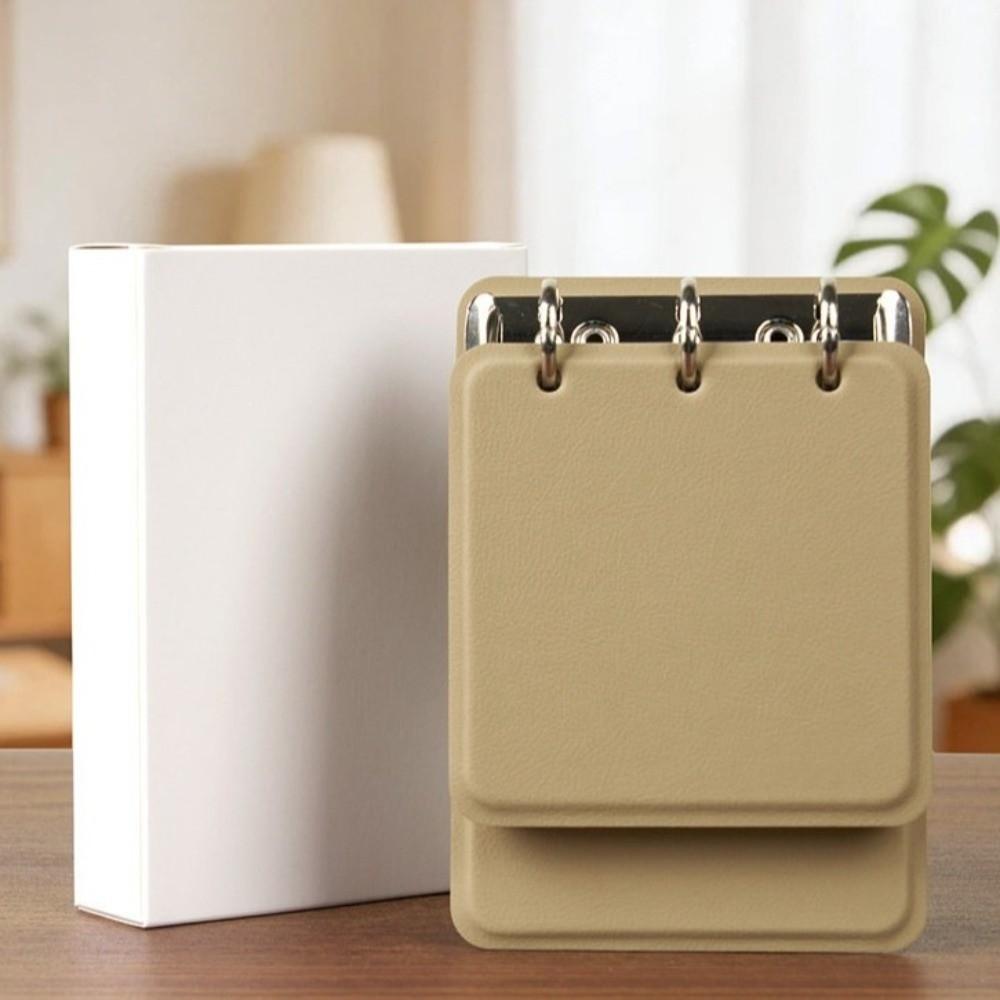 PU Leather Cover Loose-Leaf Notebook 3-Ring Binder Memo Pad Mini Pocket Notebook  Students